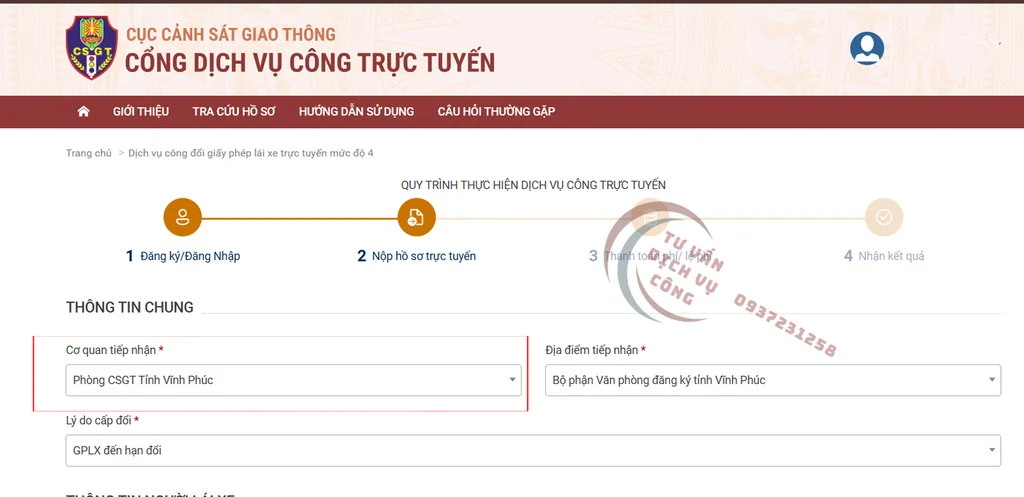 Dịch vụ đổi giấy phép lái xe trực tuyến tại Vĩnh Phúc 02