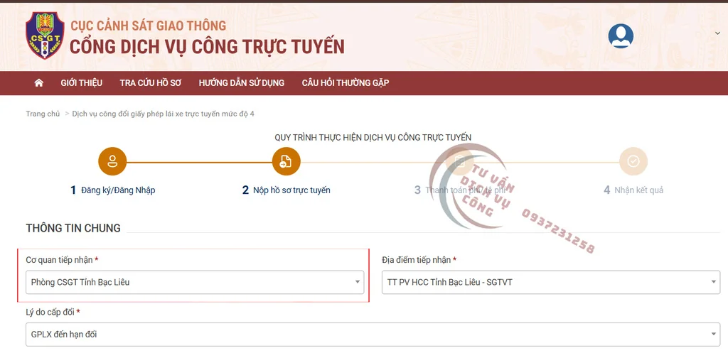 Dịch  vụ đổi giấy phép lái xe tại BAC LIEU