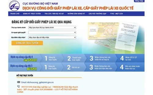 Hướng dẫn đổi giấy phép lái xe trực tuyến trên Toàn Quốc